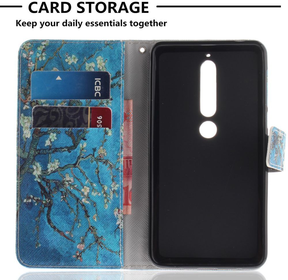 Nokia 6 (2018) Portemonnee Hoesje met Boom Opdruk afbeelding 2