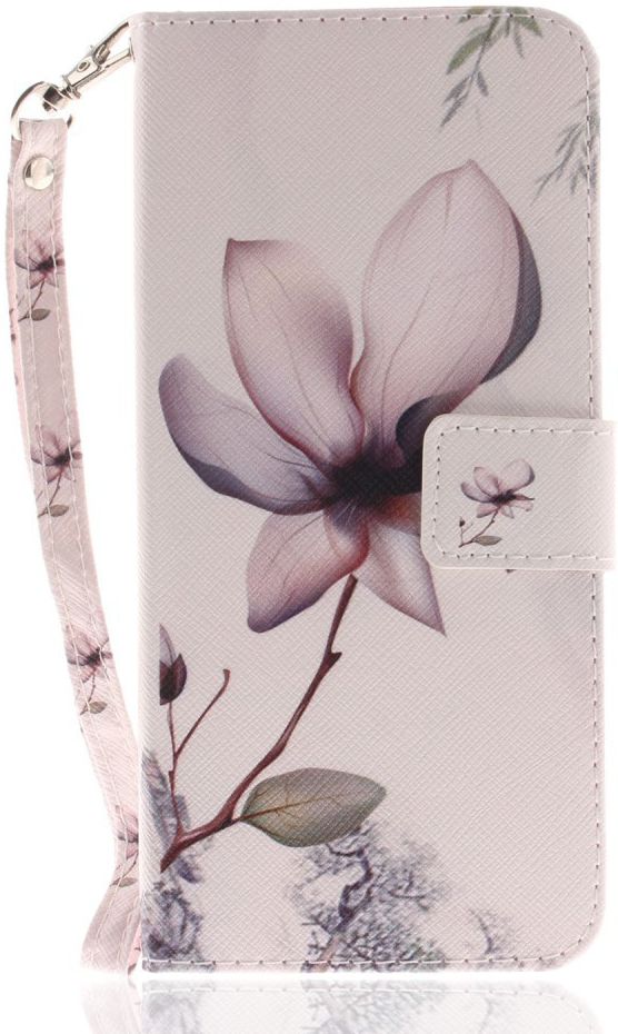Samsung Galaxy A6 Plus Portemonnee Hoesje Bloem afbeelding 1