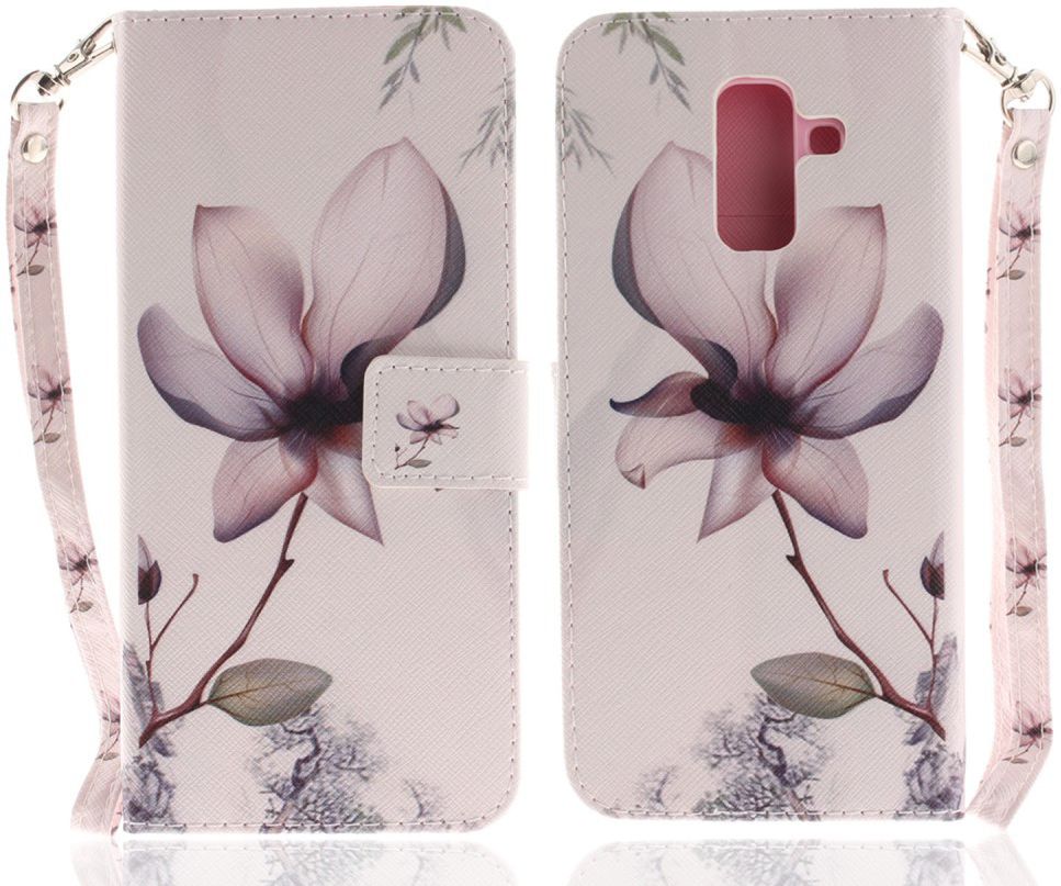 Samsung Galaxy A6 Plus Portemonnee Hoesje Bloem afbeelding 9