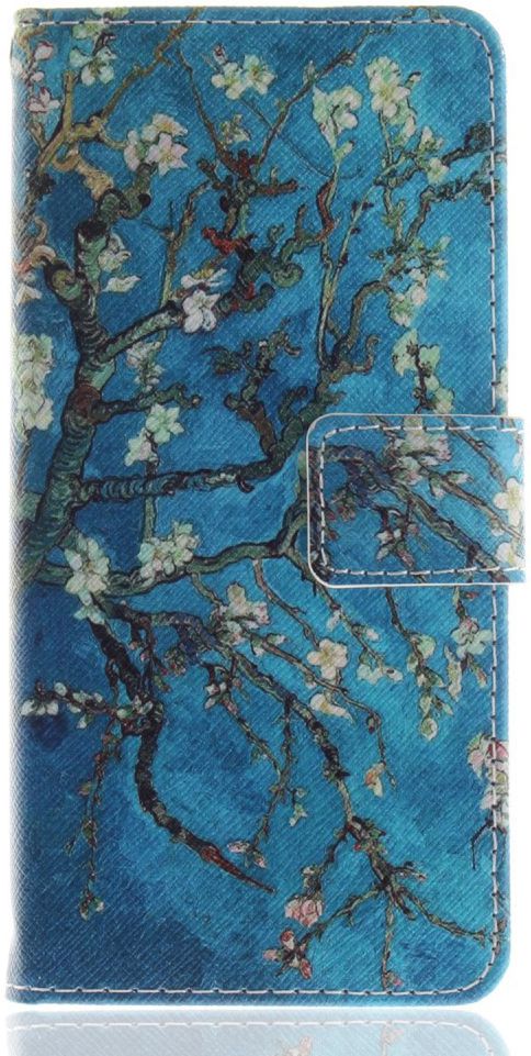 Nokia 3.1 Portemonnee Hoesje met Boom Opdruk Blauw afbeelding 1