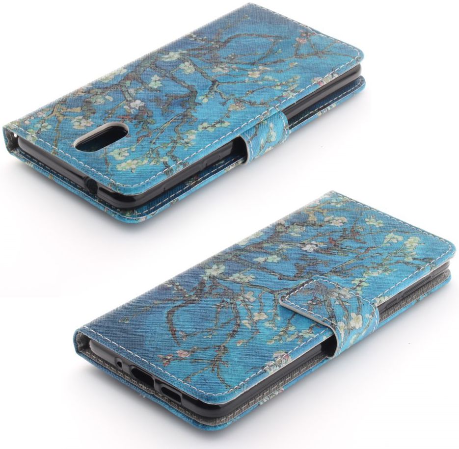Nokia 3.1 Portemonnee Hoesje met Boom Opdruk Blauw afbeelding 7