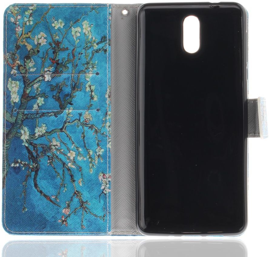 Nokia 3.1 Portemonnee Hoesje met Boom Opdruk Blauw afbeelding 8