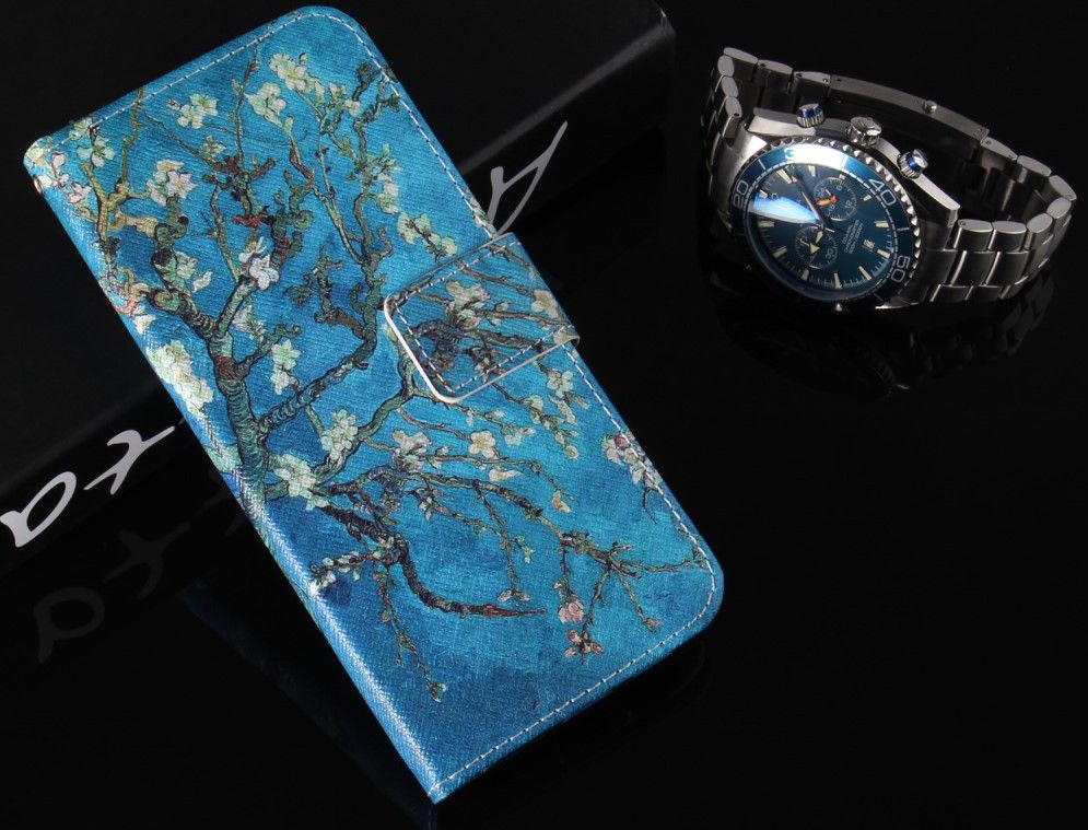 Nokia 3.1 Portemonnee Hoesje met Boom Opdruk Blauw afbeelding 9