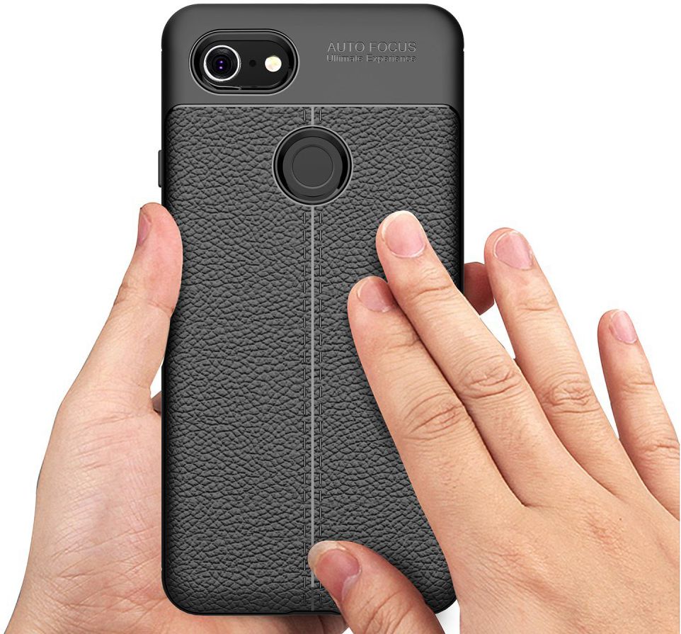 Google Pixel 3 XL Hoesje met Kunstleer Coating Zwart afbeelding 10