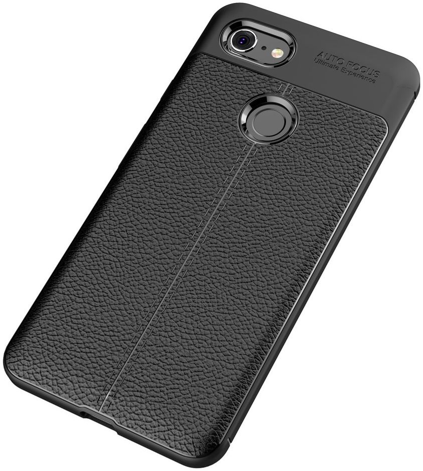 Google Pixel 3 XL Hoesje met Kunstleer Coating Zwart afbeelding 4