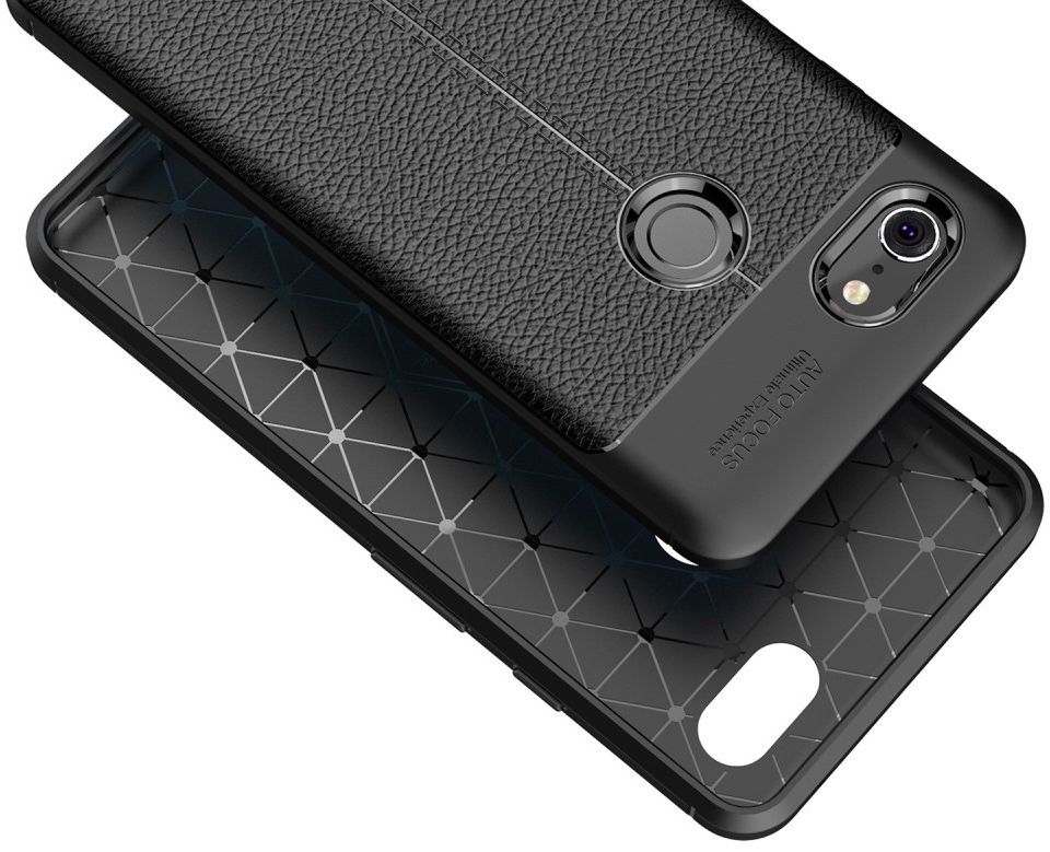 Google Pixel 3 XL Hoesje met Kunstleer Coating Zwart afbeelding 5