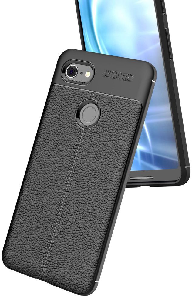 Google Pixel 3 XL Hoesje met Kunstleer Coating Zwart afbeelding 9