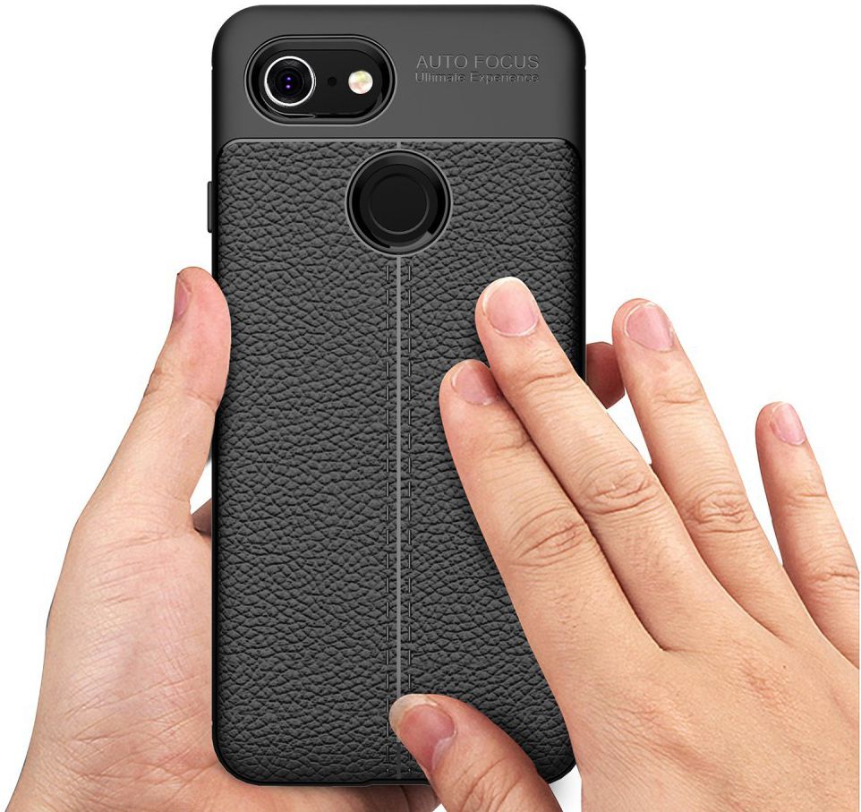 Google Pixel 3 Hoesje met Kunstleer Coating Zwart afbeelding 10