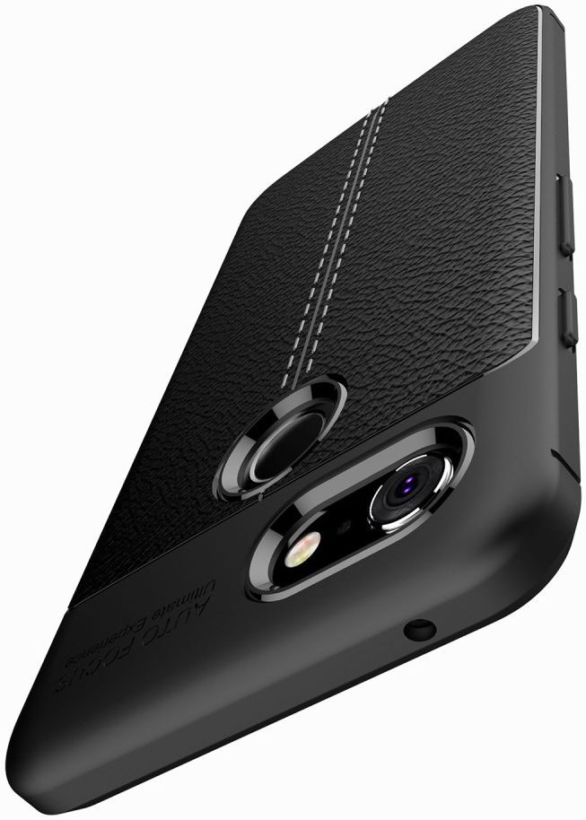 Google Pixel 3 Hoesje met Kunstleer Coating Zwart afbeelding 3