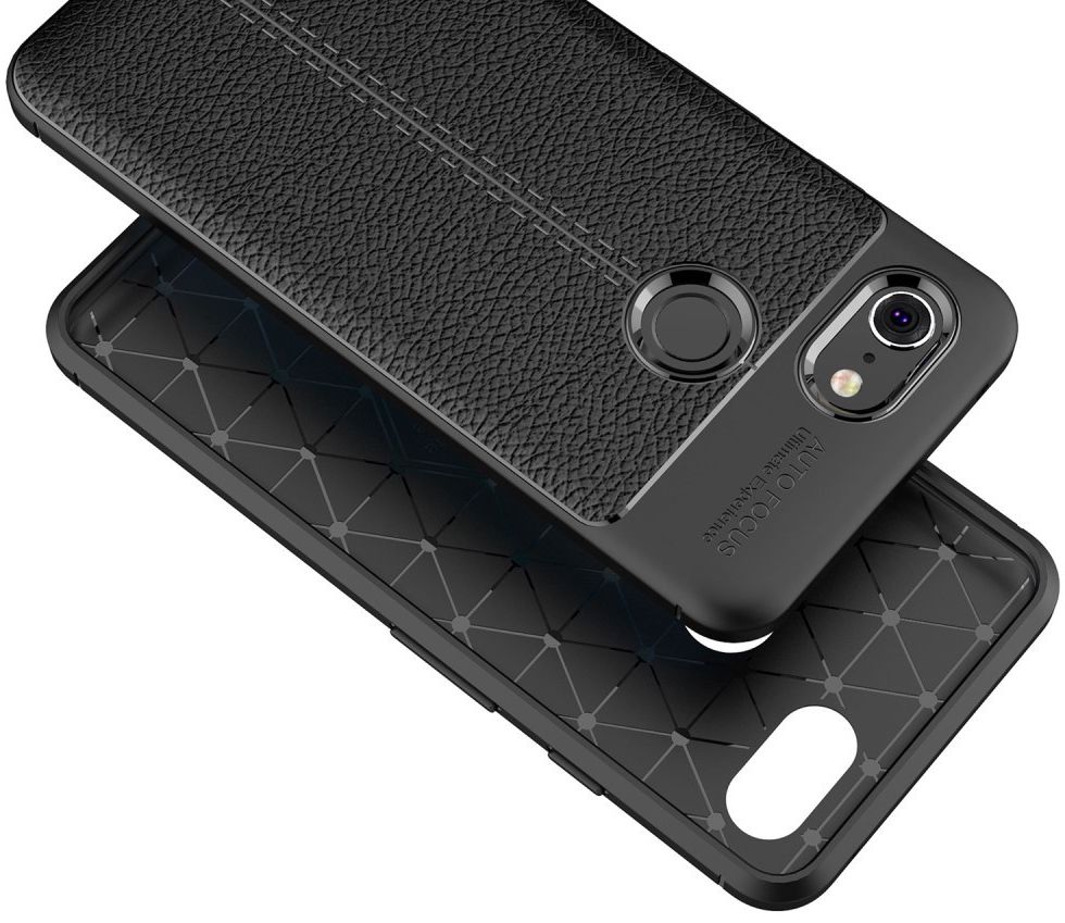 Google Pixel 3 Hoesje met Kunstleer Coating Zwart afbeelding 5