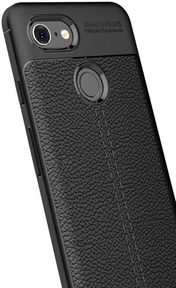 Google Pixel 3 Hoesje met Kunstleer Coating Zwart afbeelding 6