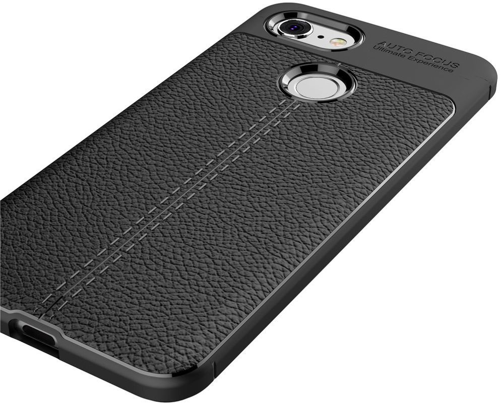 Google Pixel 3 Hoesje met Kunstleer Coating Zwart afbeelding 7