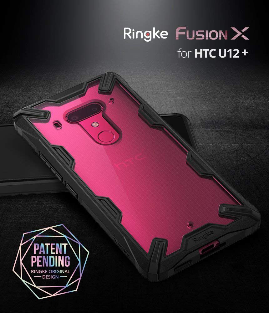 Ringke Fusion X HTC U12 Plus Hoesje Doorzichtig Black afbeelding 2