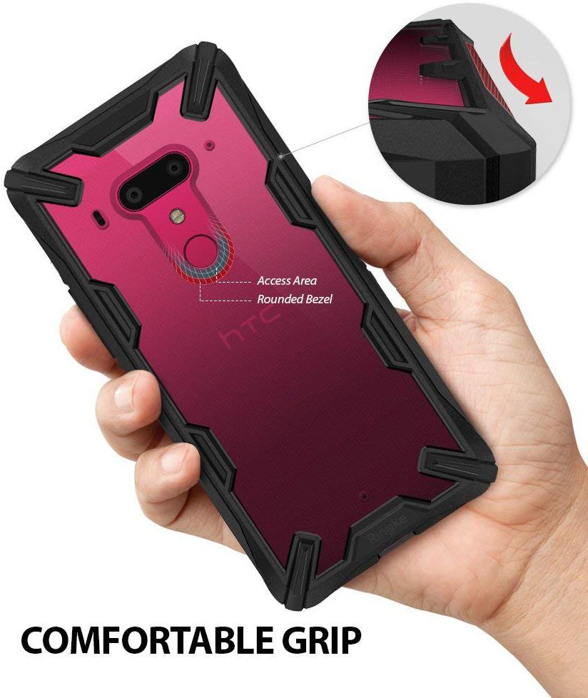 Ringke Fusion X HTC U12 Plus Hoesje Doorzichtig Black afbeelding 6