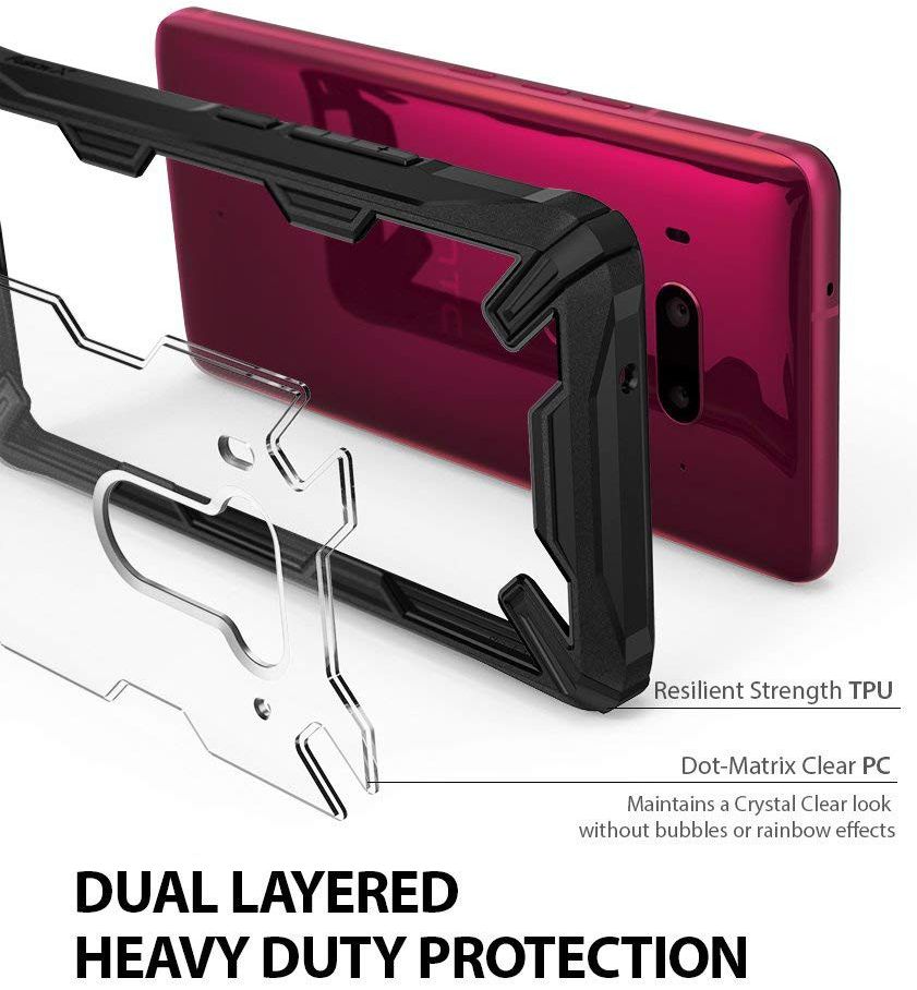 Ringke Fusion X HTC U12 Plus Hoesje Doorzichtig Black afbeelding 7