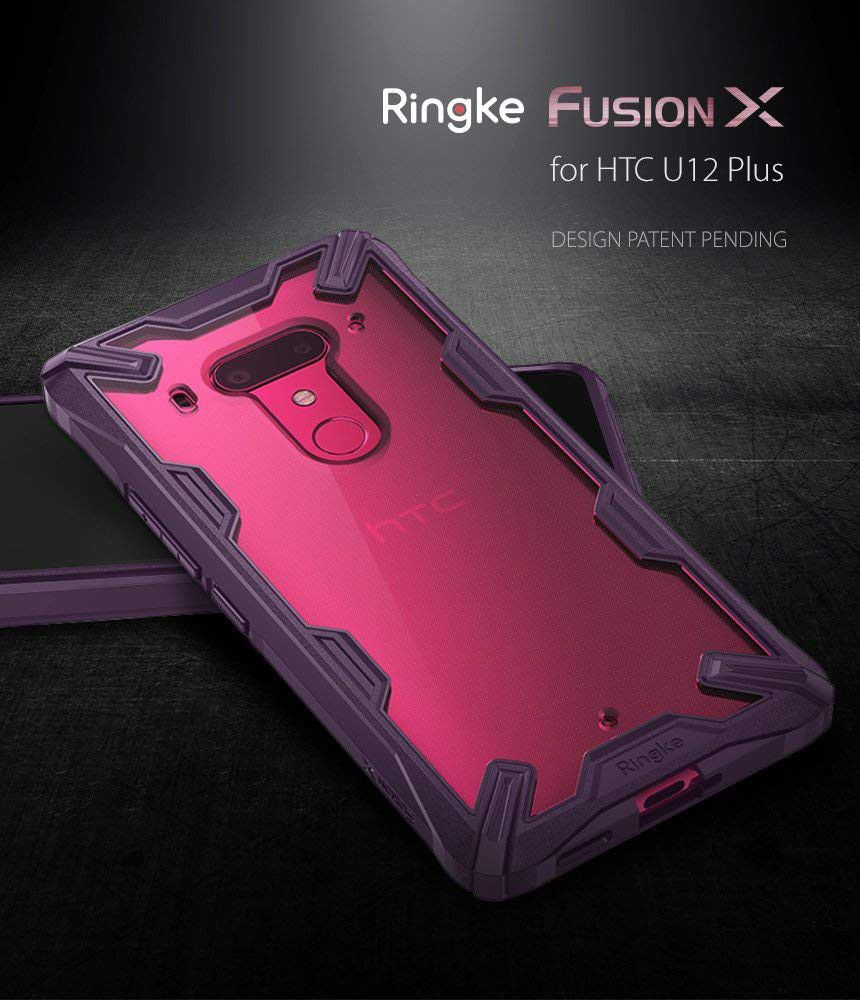 Ringke Fusion X HTC U12 Plus Hoesje Doorzichtig Lilac Purple afbeelding 2