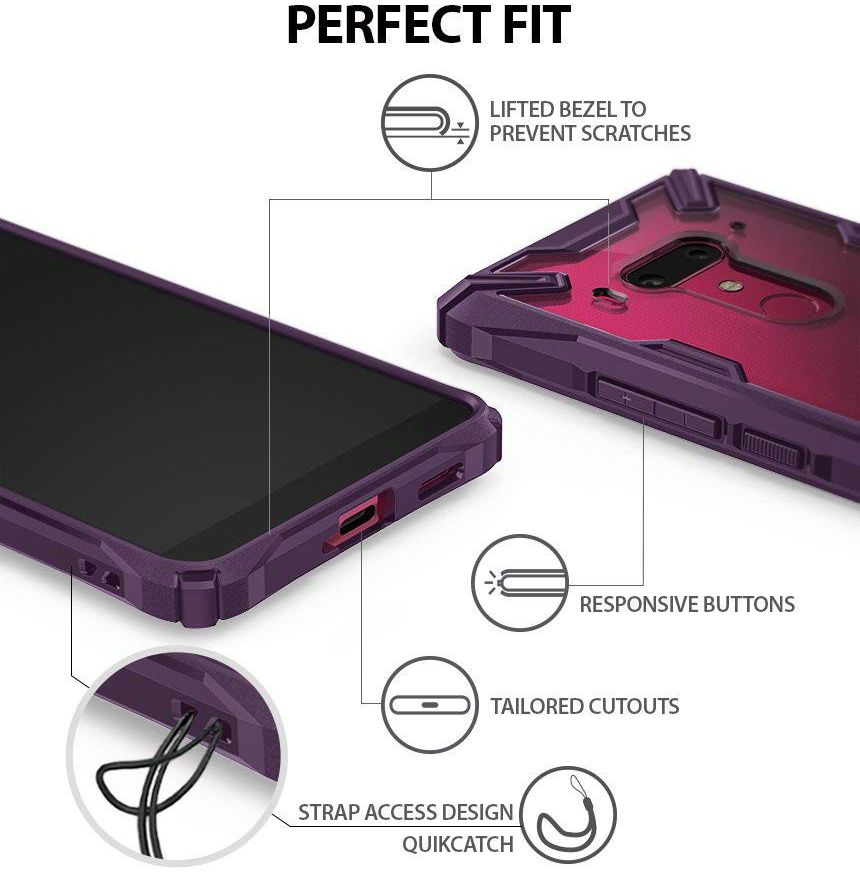 Ringke Fusion X HTC U12 Plus Hoesje Doorzichtig Lilac Purple afbeelding 3