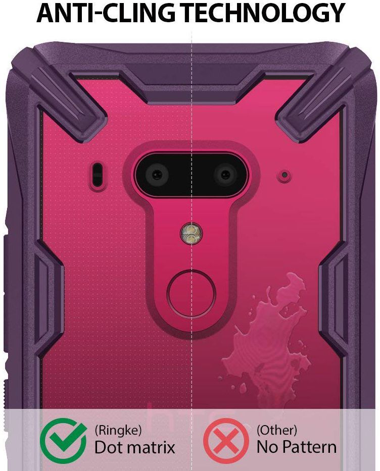 Ringke Fusion X HTC U12 Plus Hoesje Doorzichtig Lilac Purple afbeelding 5
