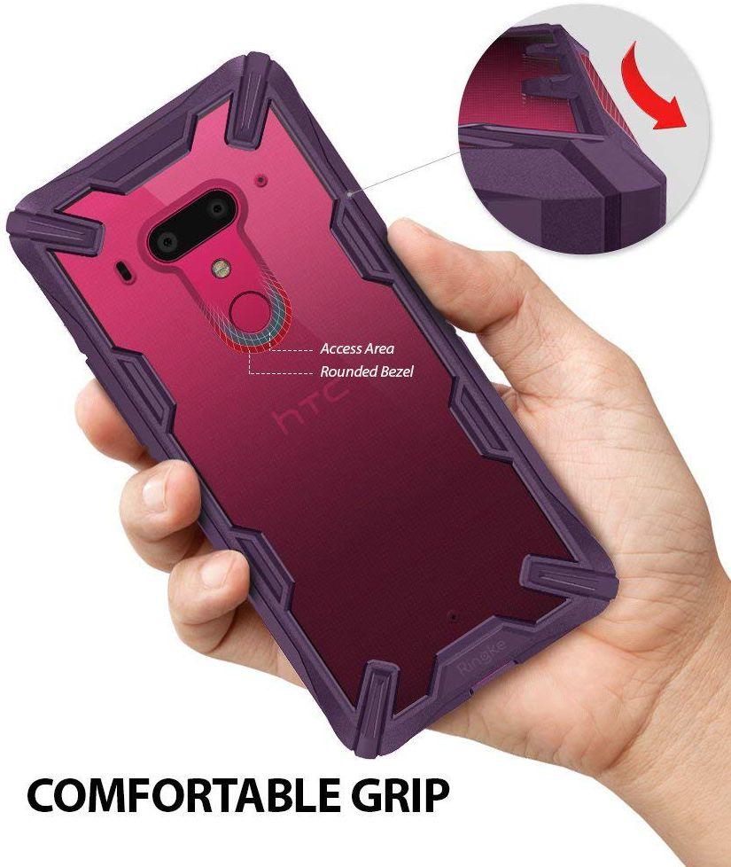 Ringke Fusion X HTC U12 Plus Hoesje Doorzichtig Lilac Purple afbeelding 7
