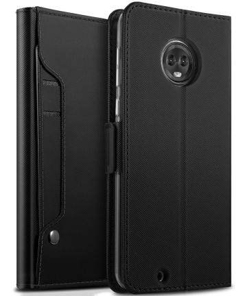 Motorola Moto G6 Plus Book Cover met Spiegel Zwart Hoesjes