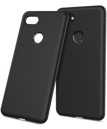 Google Pixel 3 XL Carbon TPU Hoesje Zwart Hoesjes