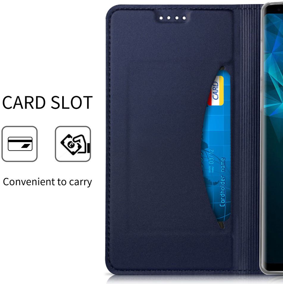 Samsung Galaxy Note 9 Hoesje met Kaarthouder Blauw afbeelding 2