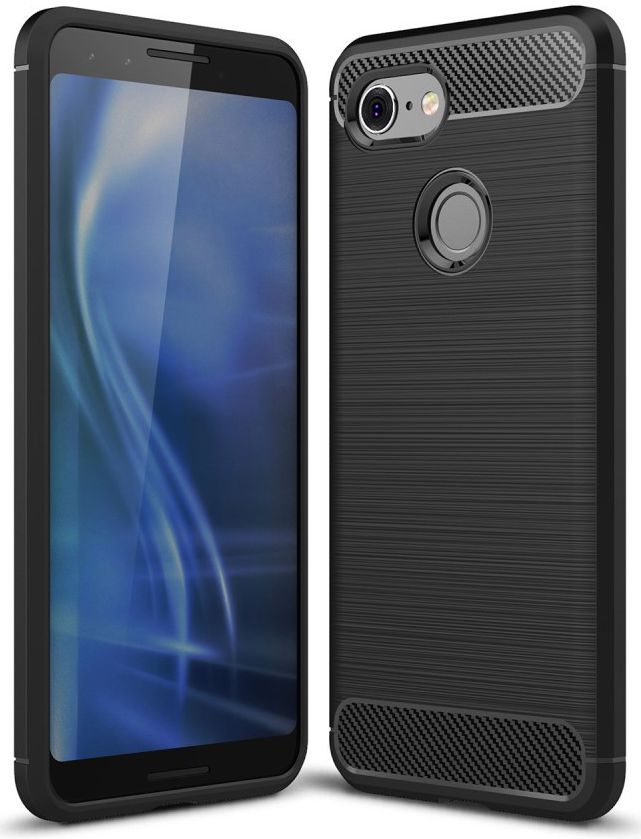 Google Pixel 3 Geborsteld TPU Hoesje Zwart afbeelding 1