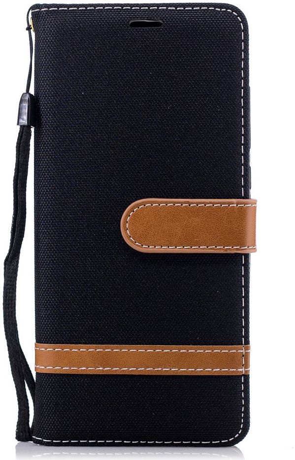 Nokia 5.1 Jeans Portemonnee hoesje Zwart afbeelding 1