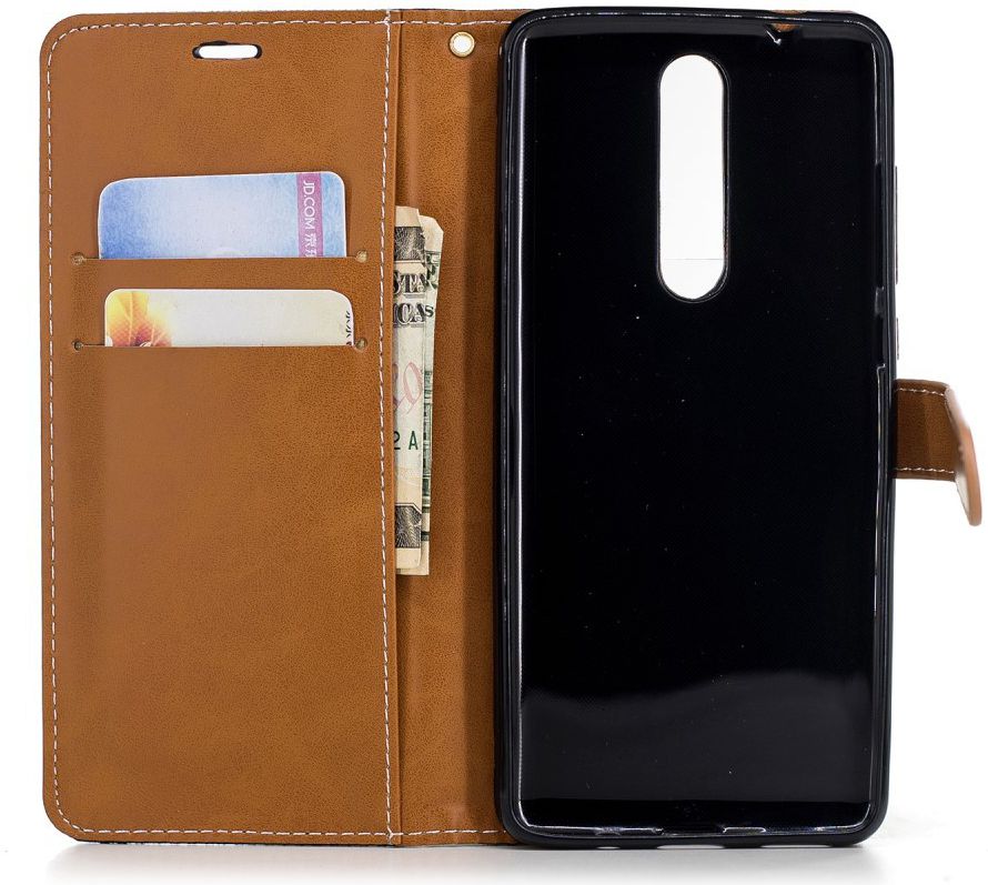 Nokia 5.1 Jeans Portemonnee hoesje Zwart afbeelding 3