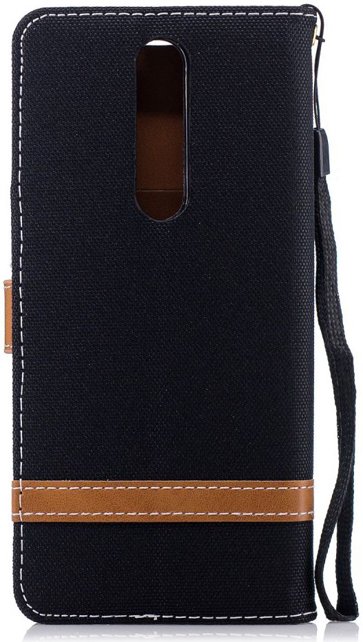 Nokia 5.1 Jeans Portemonnee hoesje Zwart afbeelding 4