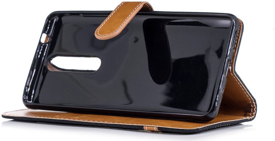 Nokia 5.1 Jeans Portemonnee hoesje Zwart afbeelding 5
