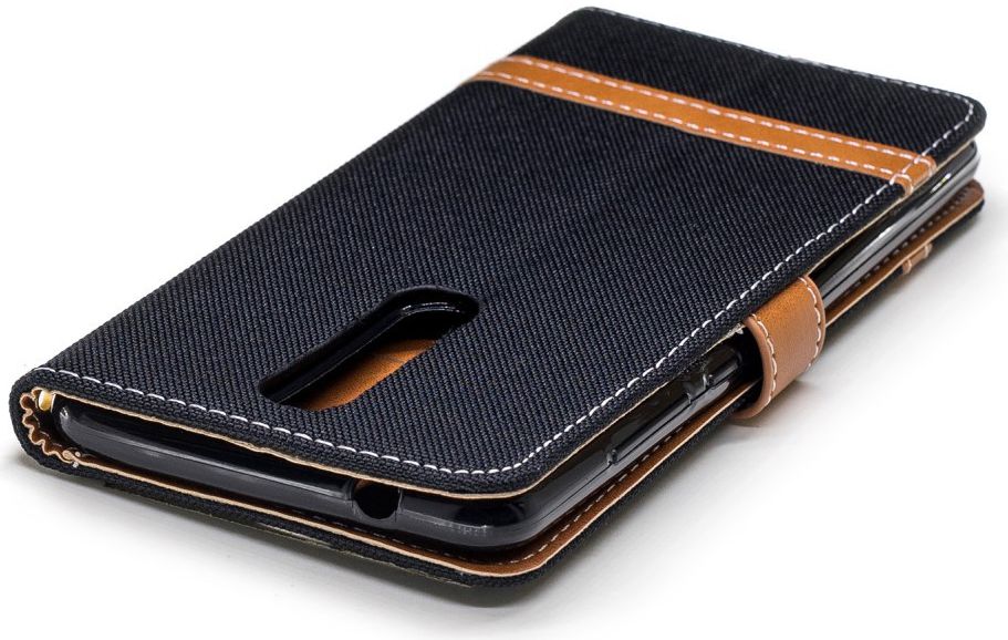 Nokia 5.1 Jeans Portemonnee hoesje Zwart afbeelding 7