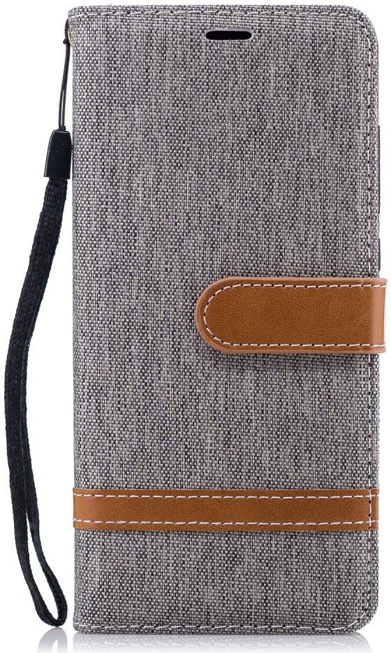 Nokia 5.1 Jeans Portemonnee hoesje Grijs afbeelding 1