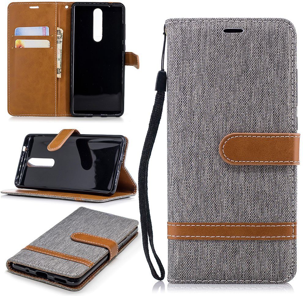 Nokia 5.1 Jeans Portemonnee hoesje Grijs afbeelding 10