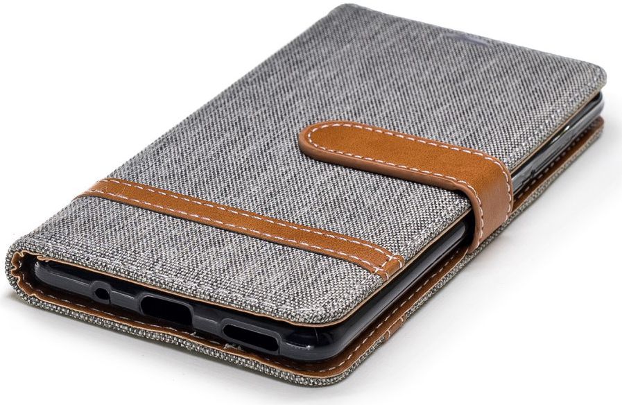Nokia 5.1 Jeans Portemonnee hoesje Grijs afbeelding 6