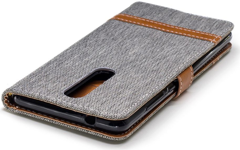 Nokia 5.1 Jeans Portemonnee hoesje Grijs afbeelding 7