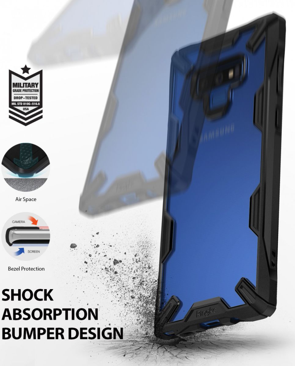 Ringke Fusion X Samsung Galaxy Note 9 Hoesje Doorzichtig Zwart afbeelding 2