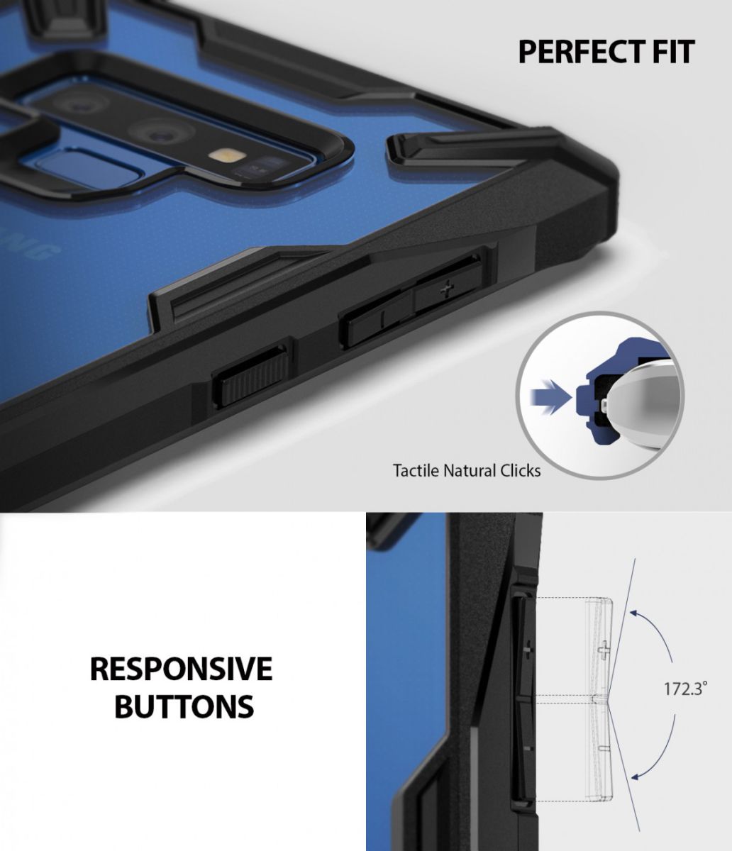 Ringke Fusion X Samsung Galaxy Note 9 Hoesje Doorzichtig Zwart afbeelding 5