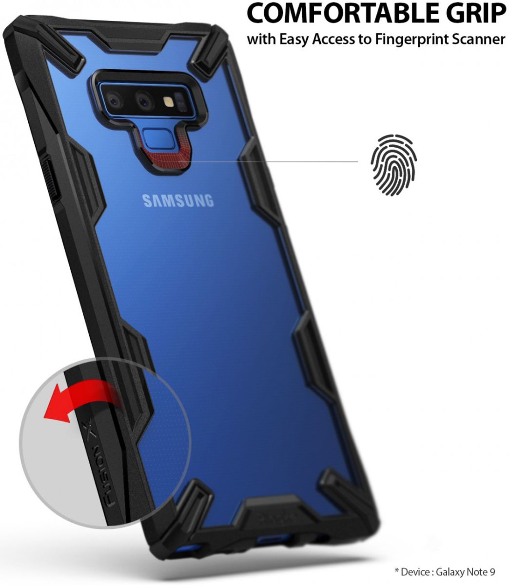 Ringke Fusion X Samsung Galaxy Note 9 Hoesje Doorzichtig Zwart afbeelding 8