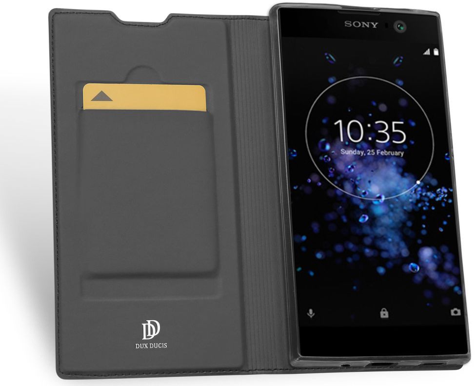 Dux Ducis Sony Xperia XA2 Plus Premium Bookcase Hoesje Grijs afbeelding 2
