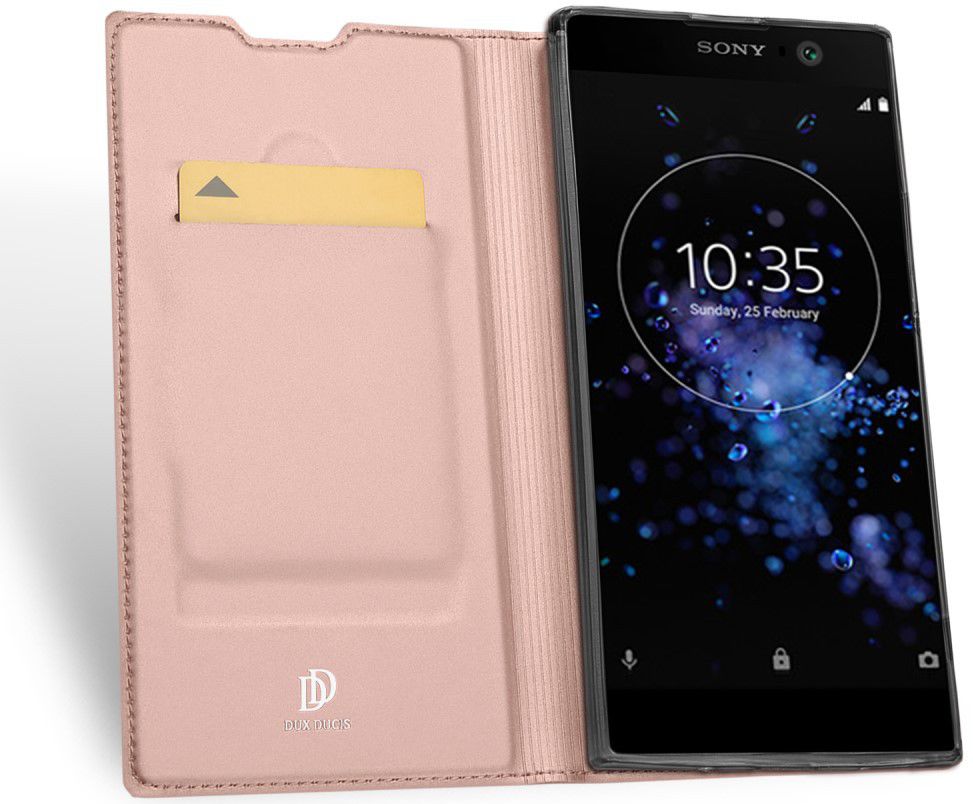 Dux Ducis Sony Xperia XA2 Plus Premium Bookcase Hoesje Roze Goud afbeelding 2