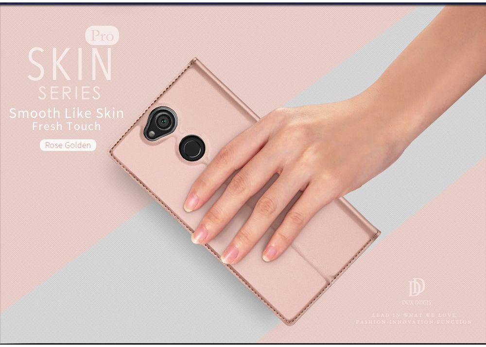Dux Ducis Sony Xperia XA2 Plus Premium Bookcase Hoesje Roze Goud afbeelding 5