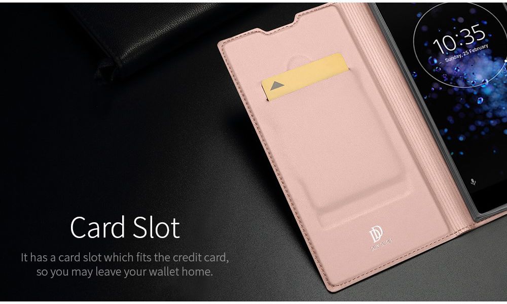 Dux Ducis Sony Xperia XA2 Plus Premium Bookcase Hoesje Roze Goud afbeelding 6