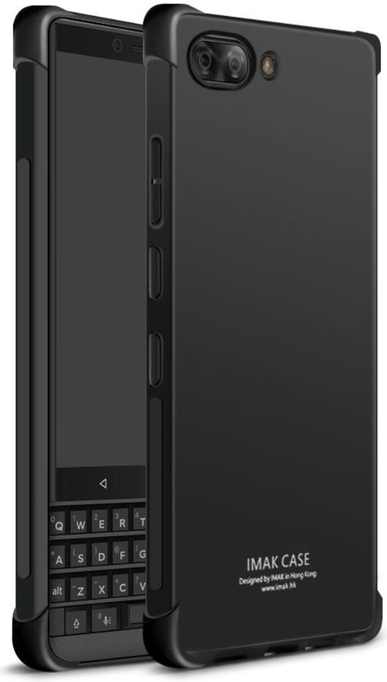 IMAK BlackBerry KEY2 Hoesje TPU met Screenprotector Metaal Zwart afbeelding 2