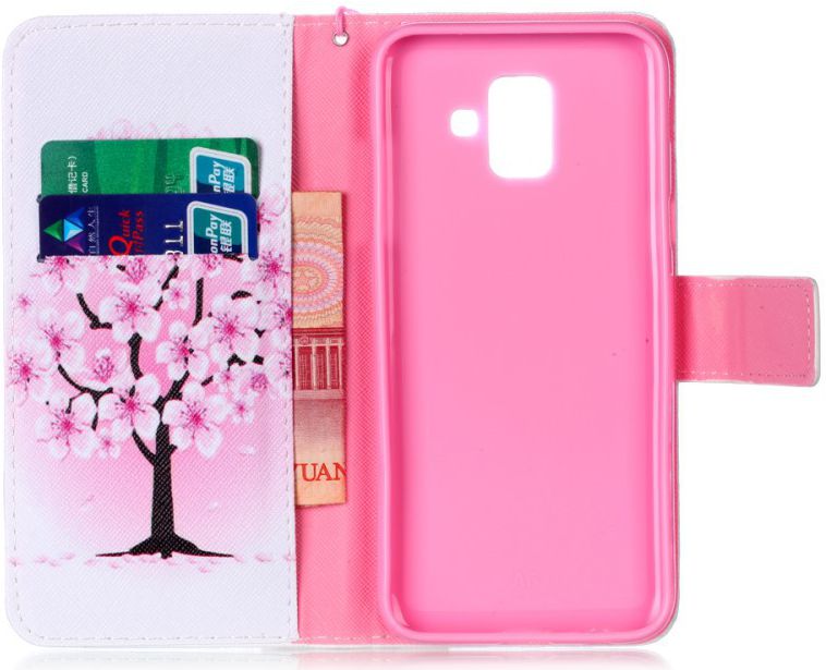 Samsung Galaxy A6 Portemonnee Hoesje Plum Blossom afbeelding 5