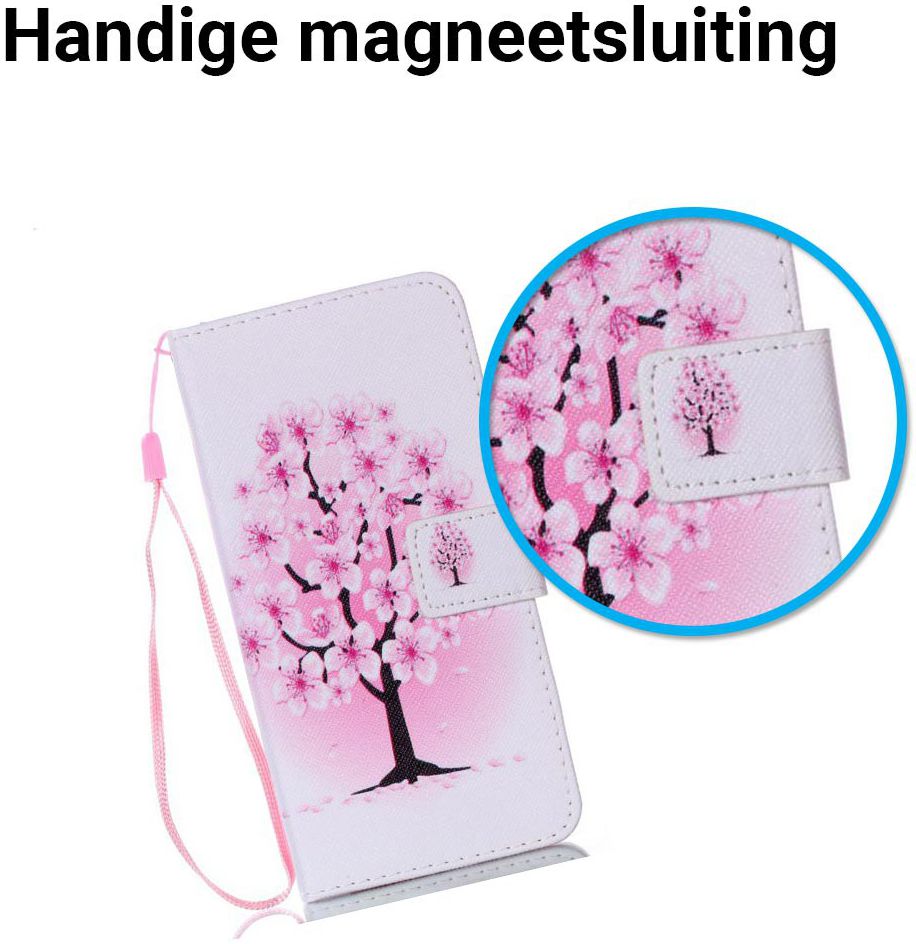 Samsung Galaxy A6 Portemonnee Hoesje Plum Blossom afbeelding 2