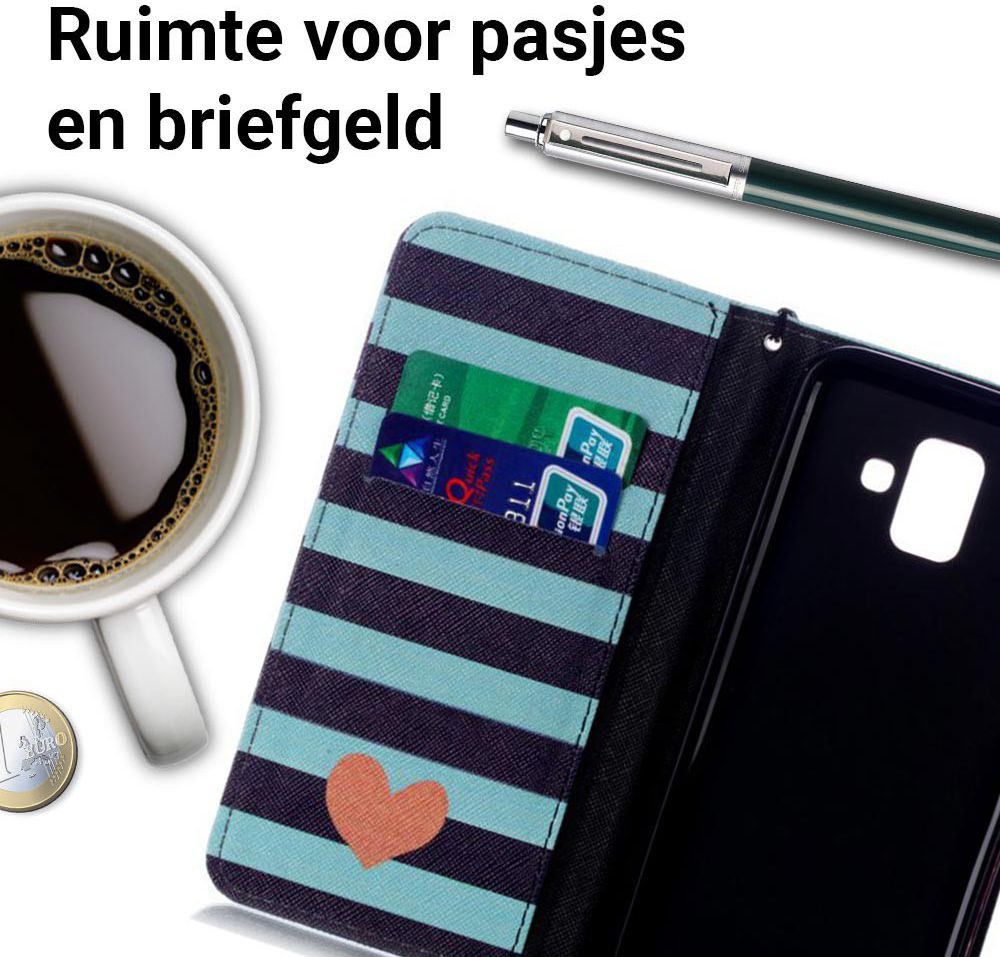 Samsung Galaxy A6 Portemonnee Hoesje Hart afbeelding 3