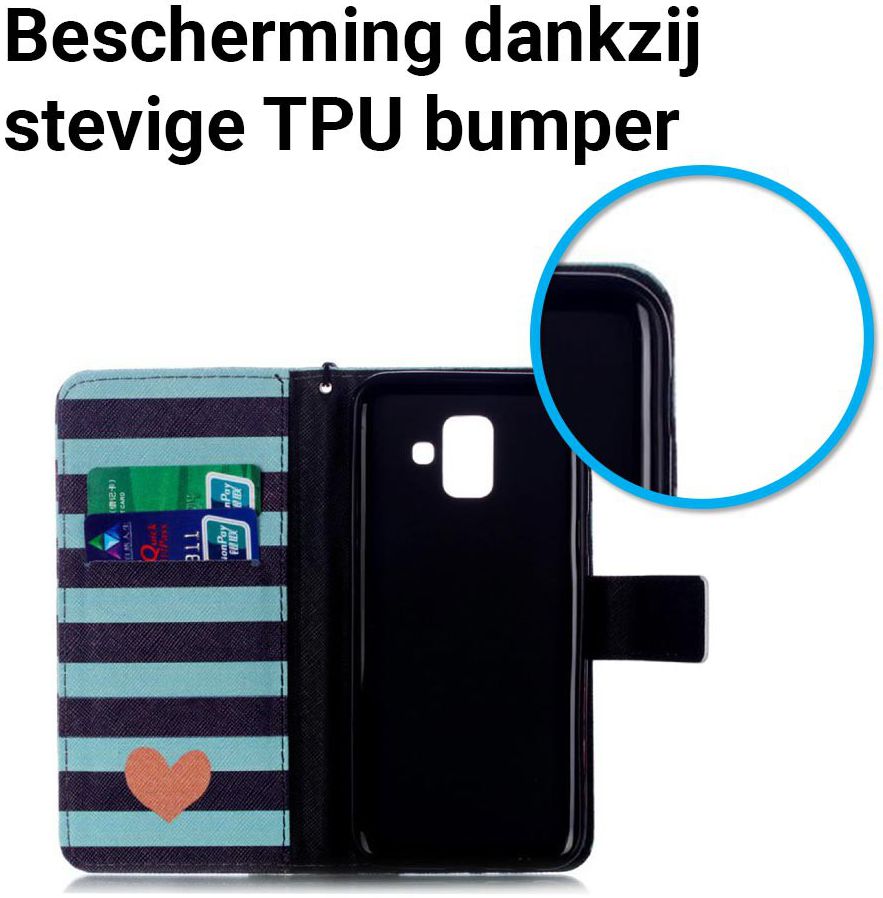 Samsung Galaxy A6 Portemonnee Hoesje Hart afbeelding 5