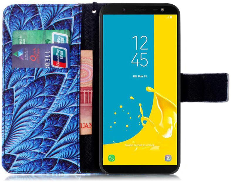 Samsung Galaxy J6 (2018) Portemonnee Hoesje Bladeren afbeelding 2