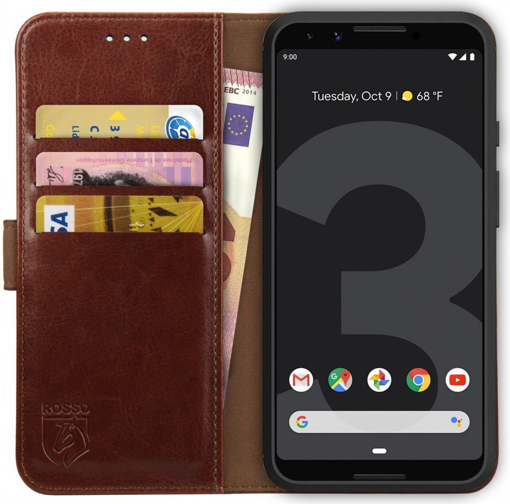 Rosso Element Google Pixel 3 Hoesje Book Cover Bruin afbeelding 1